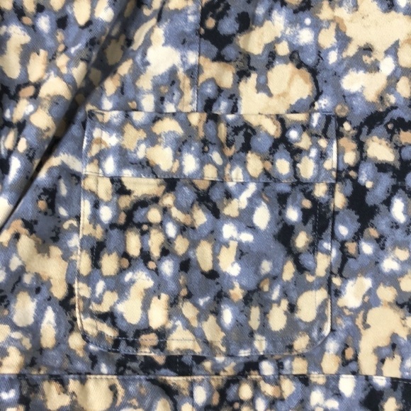 Cj BANKS - 100% Cotton Blue, Cream, Tan & White Button Front Jacket - Size 5X - Picture 5 of 8